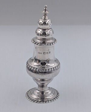 Sterling Silver Salt Pepper Shaker LAC Lionel Alfred Crichton 5.75" England 139g